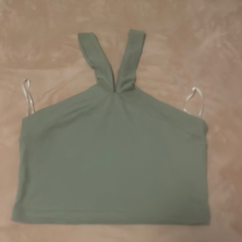 SHEIN green cross over crop top